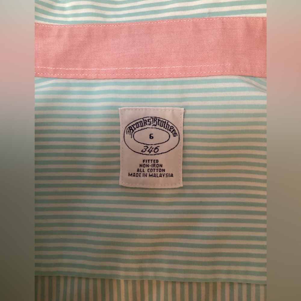 Brooks Brothers No-Iron Striped Short Sleeve Button-Up Shirt - Picture 7 of 7